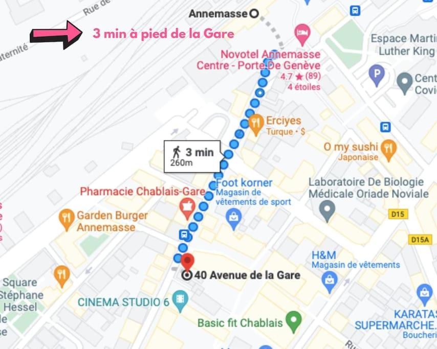 Apartment Modern'blue - Gare A 3min-geneve Acces Direct Annemasse
